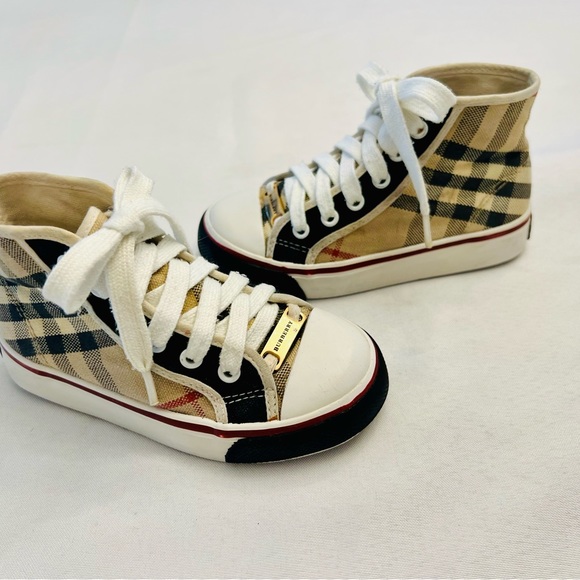 Burberry Unisex Check high top sneakers-100% Authentic BURBERRY - Picture 4 of 16